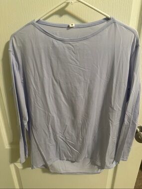 lululemon athletica lavender crew neck long sleeve top size 4